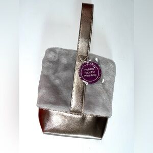 Metallic and Gray Faux Fur Women's Bag SKU - N019